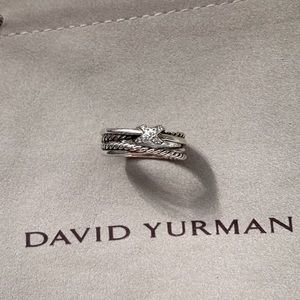 David Yurman X Crossover Ring with Diamonds